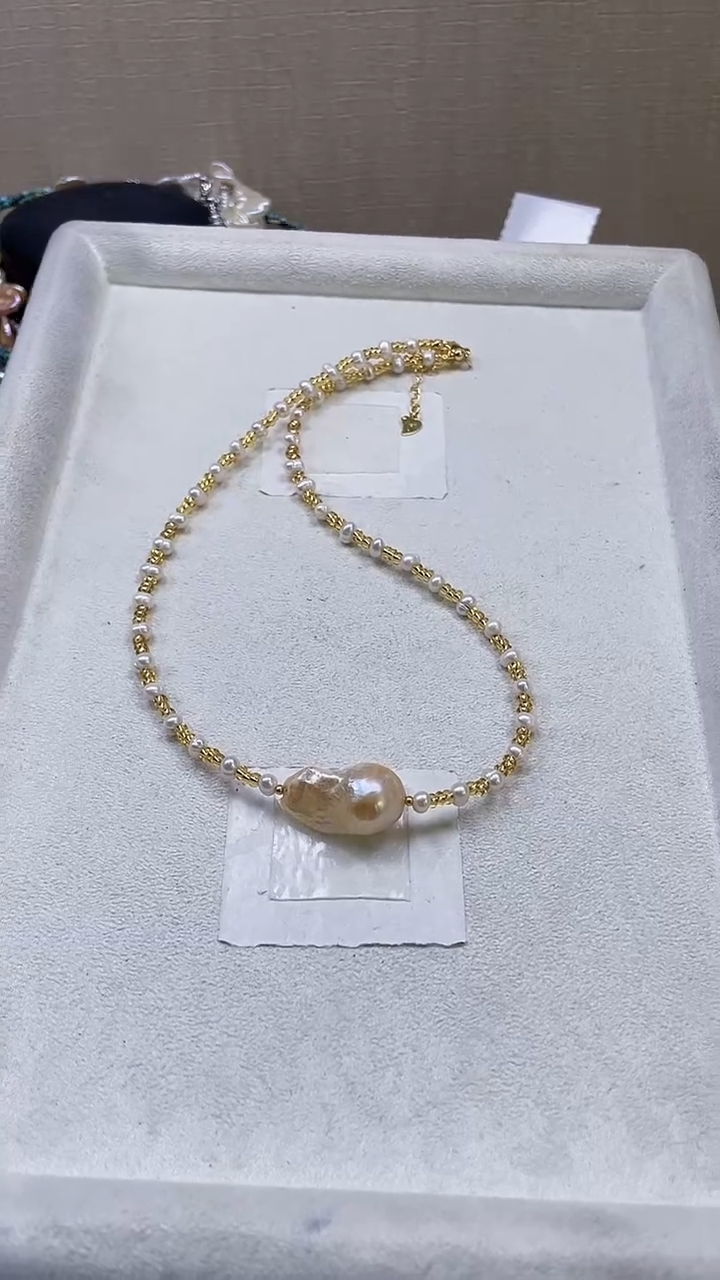 未镶嵌项链淡水珍珠【纯恬饰品】