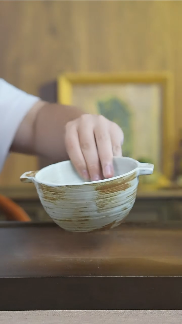 摆件景德镇双平耳甜品碗