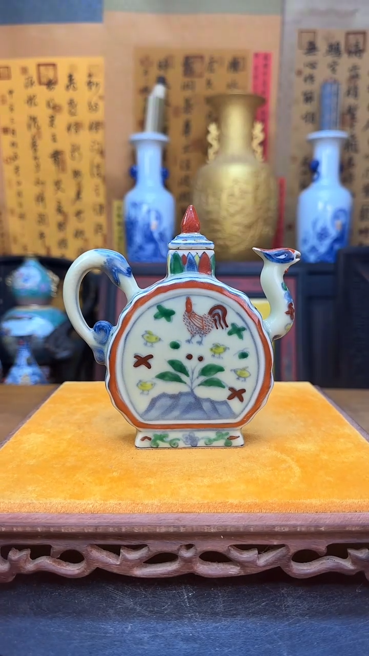 【闪购商品】瓶景德镇陶瓷客厅摆件鸡壶