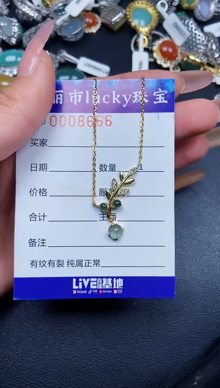 【闪购商品】翡翠颈饰银S925镶嵌8666