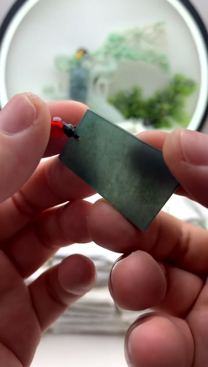 翡翠未镶嵌颈饰无事牌【品质一般介意慎拍】