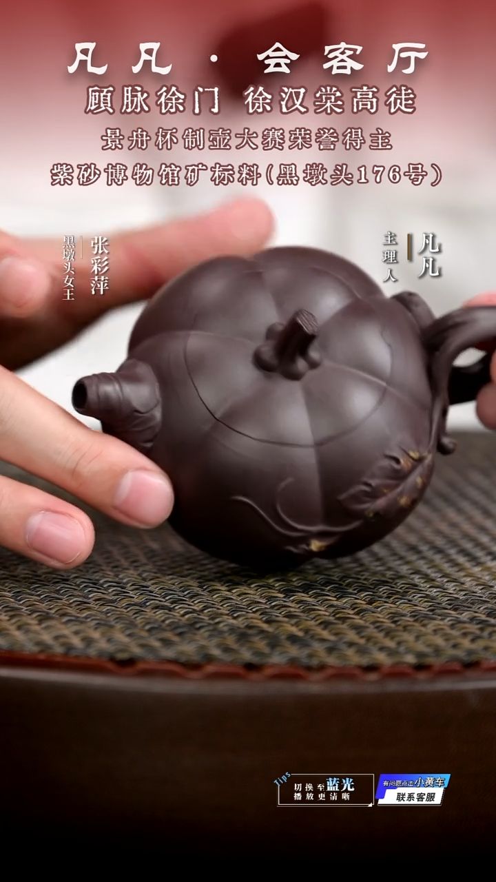 茶壶紫砂ZCP张彩萍243 南瓜黑墩头200cc