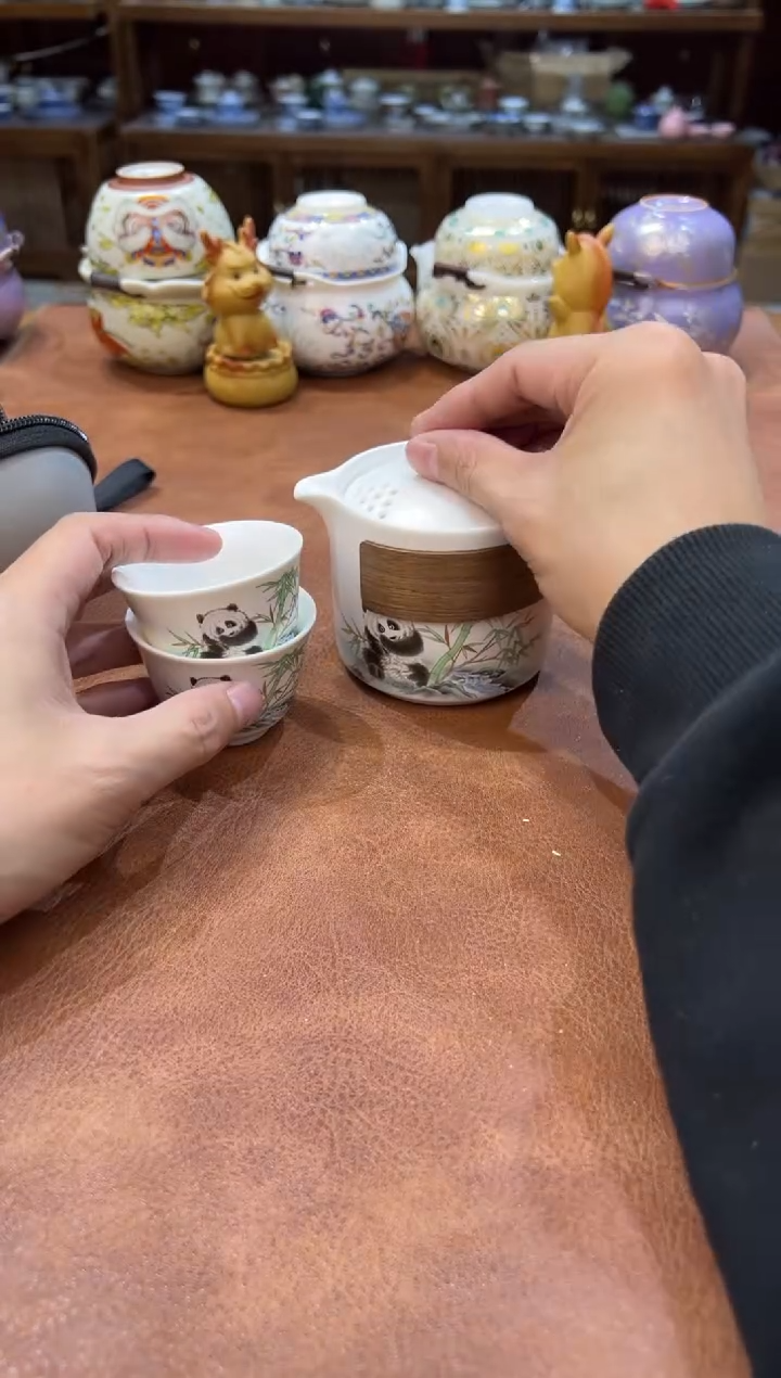 真的很便宜会开片的旅行茶具