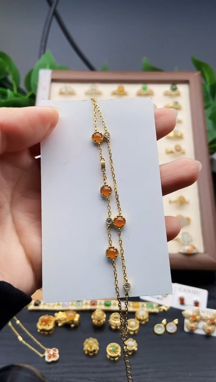 银S925镶嵌手链翡翠12