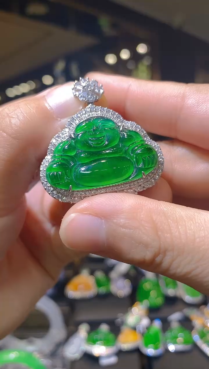 【闪购商品】翡翠吊坠(赠链)银S925镶嵌035（多样性发货）