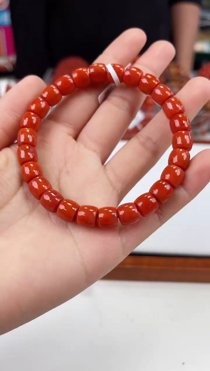 【闪购商品】南红玛瑙瓦西直切手串8+未镶嵌一个/条