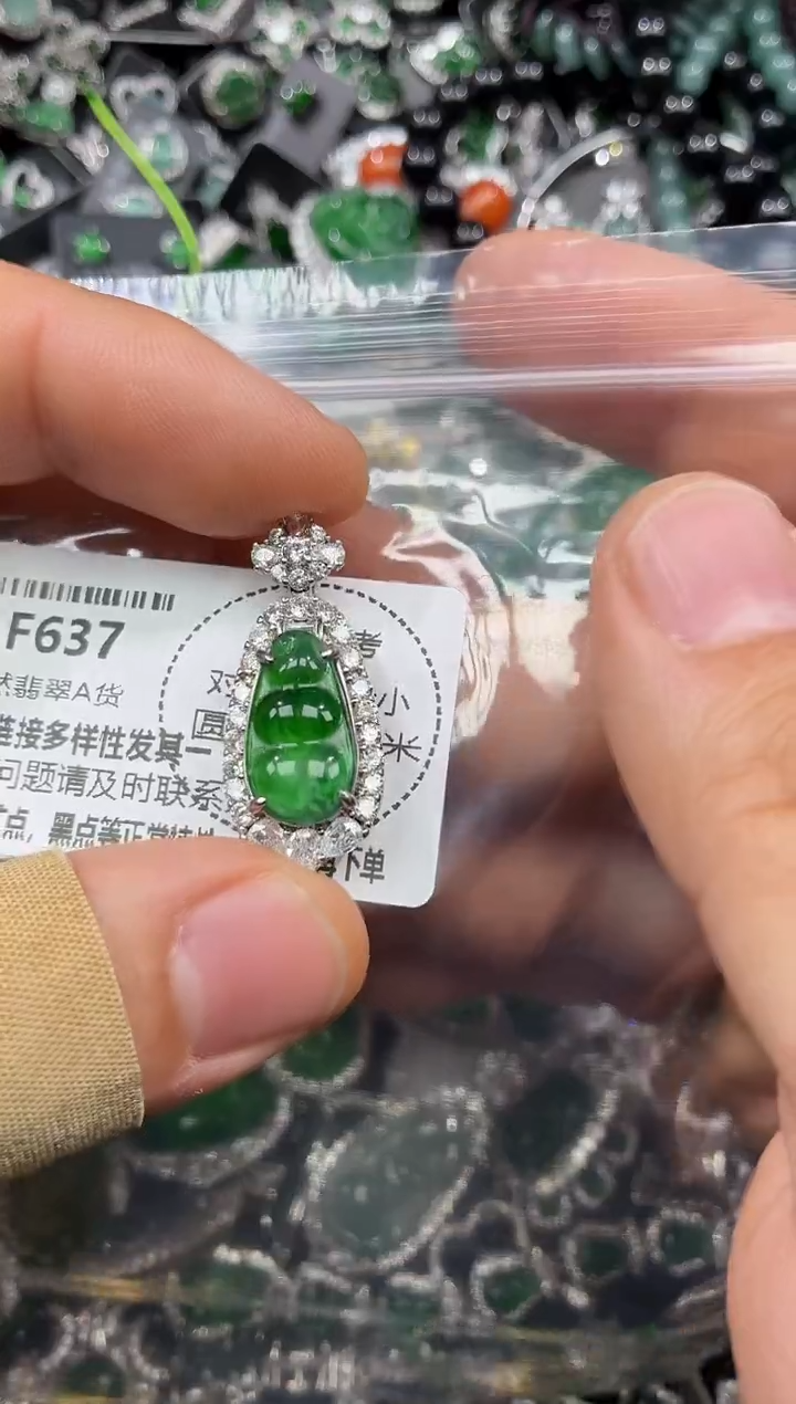 颈饰未镶嵌翡翠F637吊坠