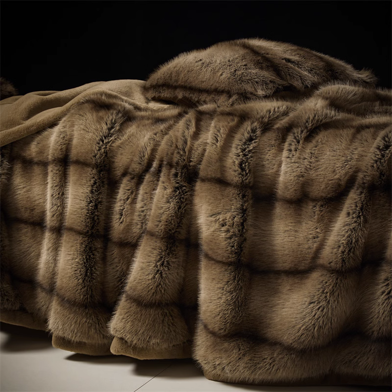 2025新款仿皮草兔兔绒加厚兔毛毯保暖毯子貂绒毛毯高级登艺术盖毯