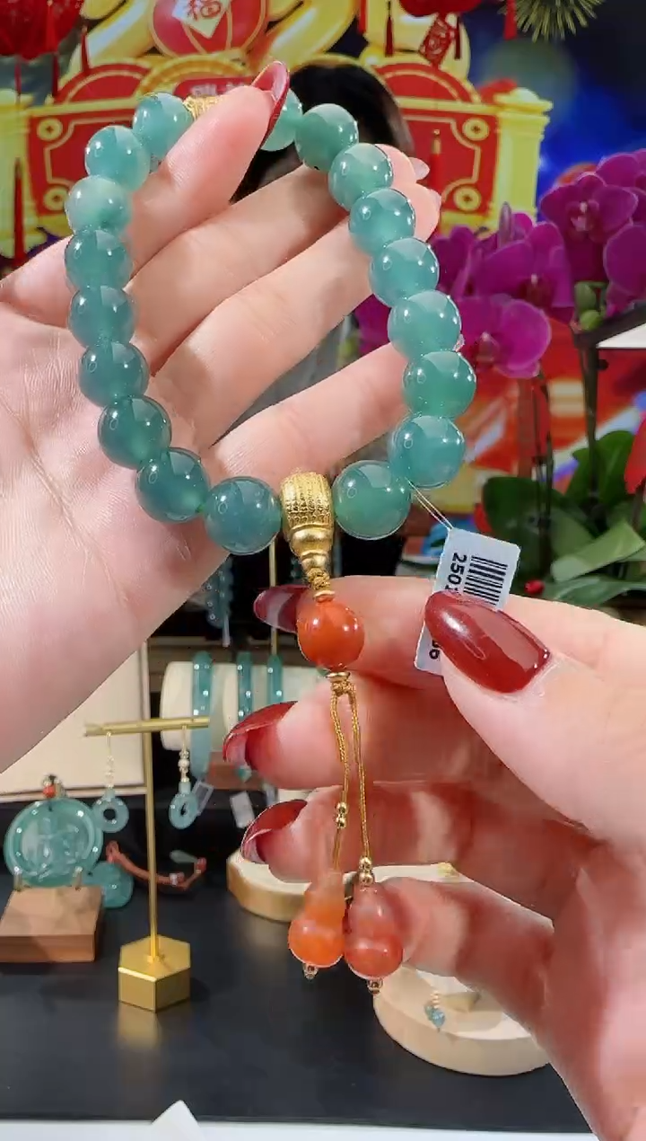 【闪购商品】翡翠手串银S925镶嵌手串