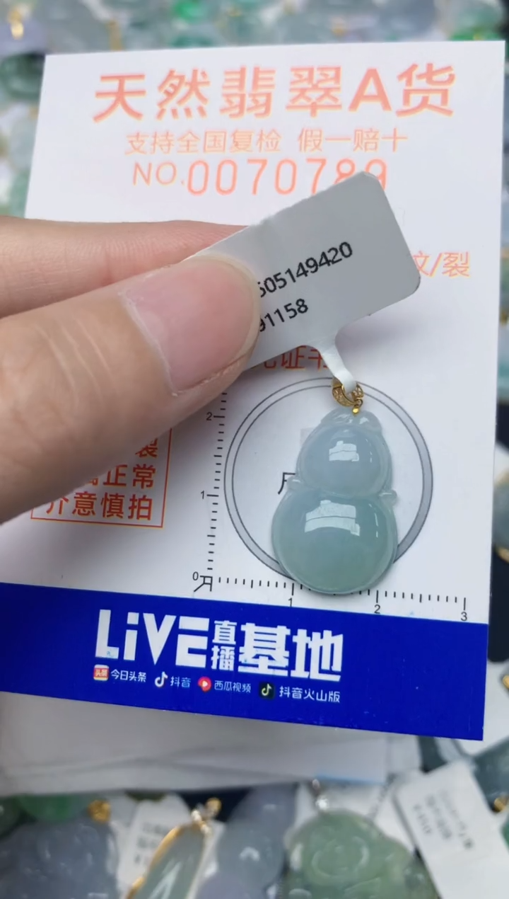 翡翠18K金镶嵌颈饰天然A货翡翠