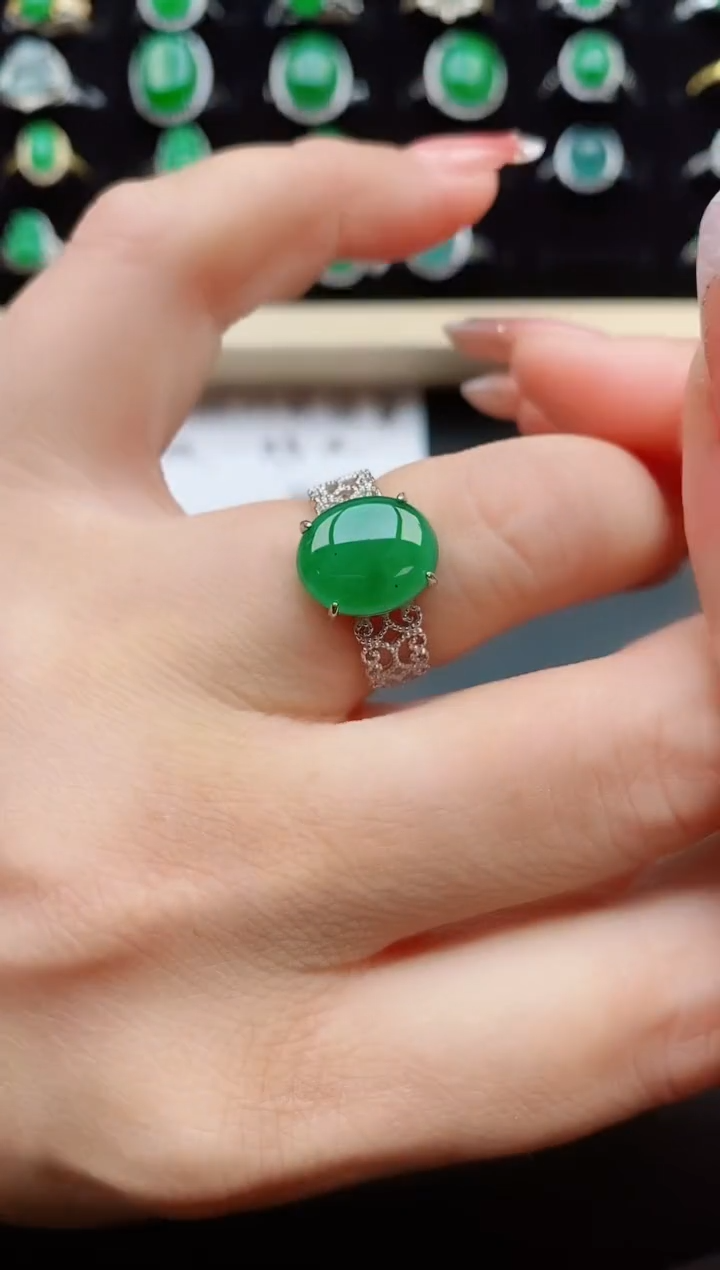 【闪购商品】翡翠戒指银S925镶嵌0580805