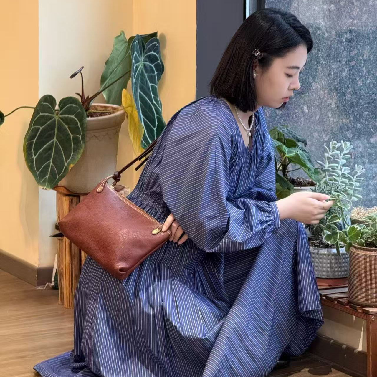 【方方多变包】女士斜挎腋下手拎MBOX 阿拉斯加牛皮包