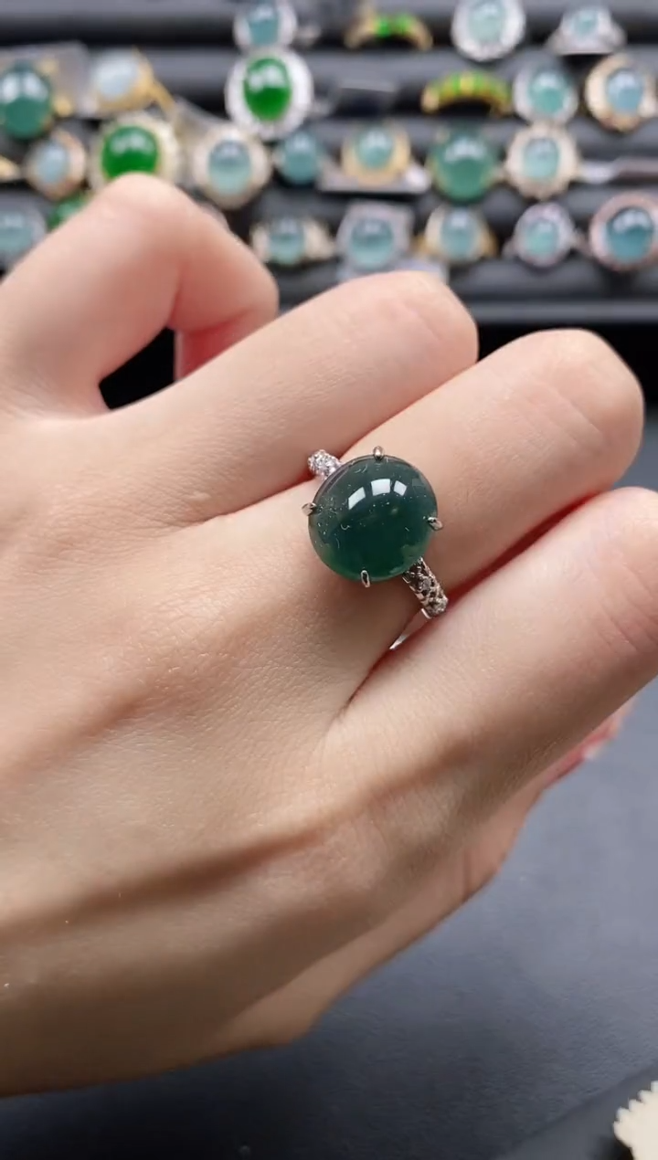 【闪购商品】翡翠戒指银S925镶嵌1111