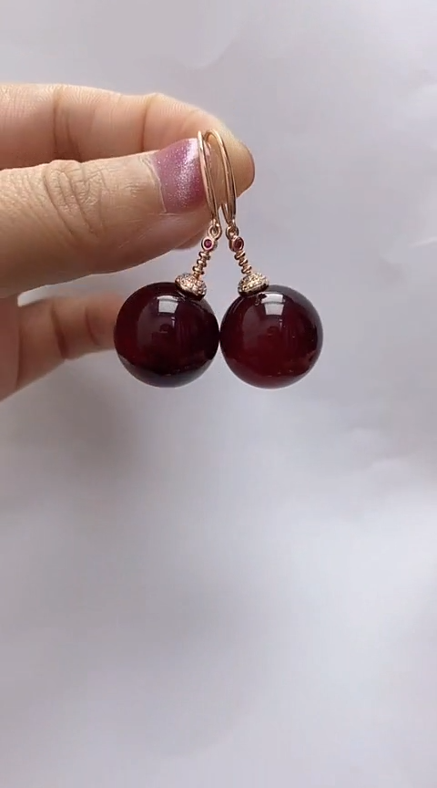 【闪购商品】琥珀裸石银S925镶嵌琥珀耳坠