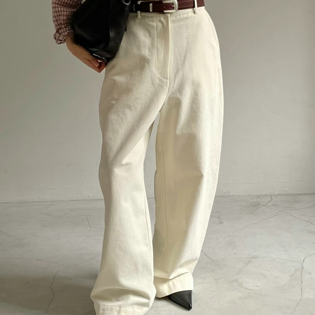 【SKC女装】韩国东大门正品 阔腿裤休闲中腰薄绒厚款慵懒风宽松显瘦