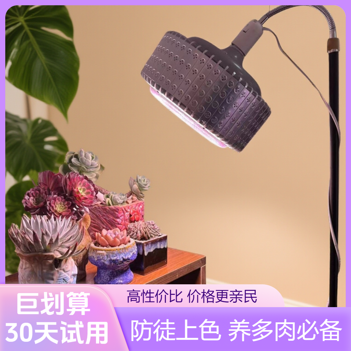 多肉补光灯家用上色防徒长全光谱植物生长灯筒灯大棚室内花卉育苗