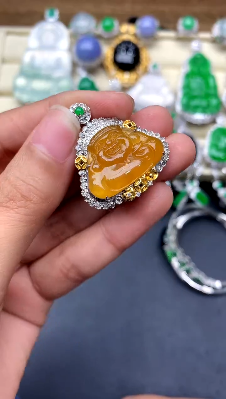 【闪购商品】翡翠颈饰18K金镶嵌456-中国好珍宝
