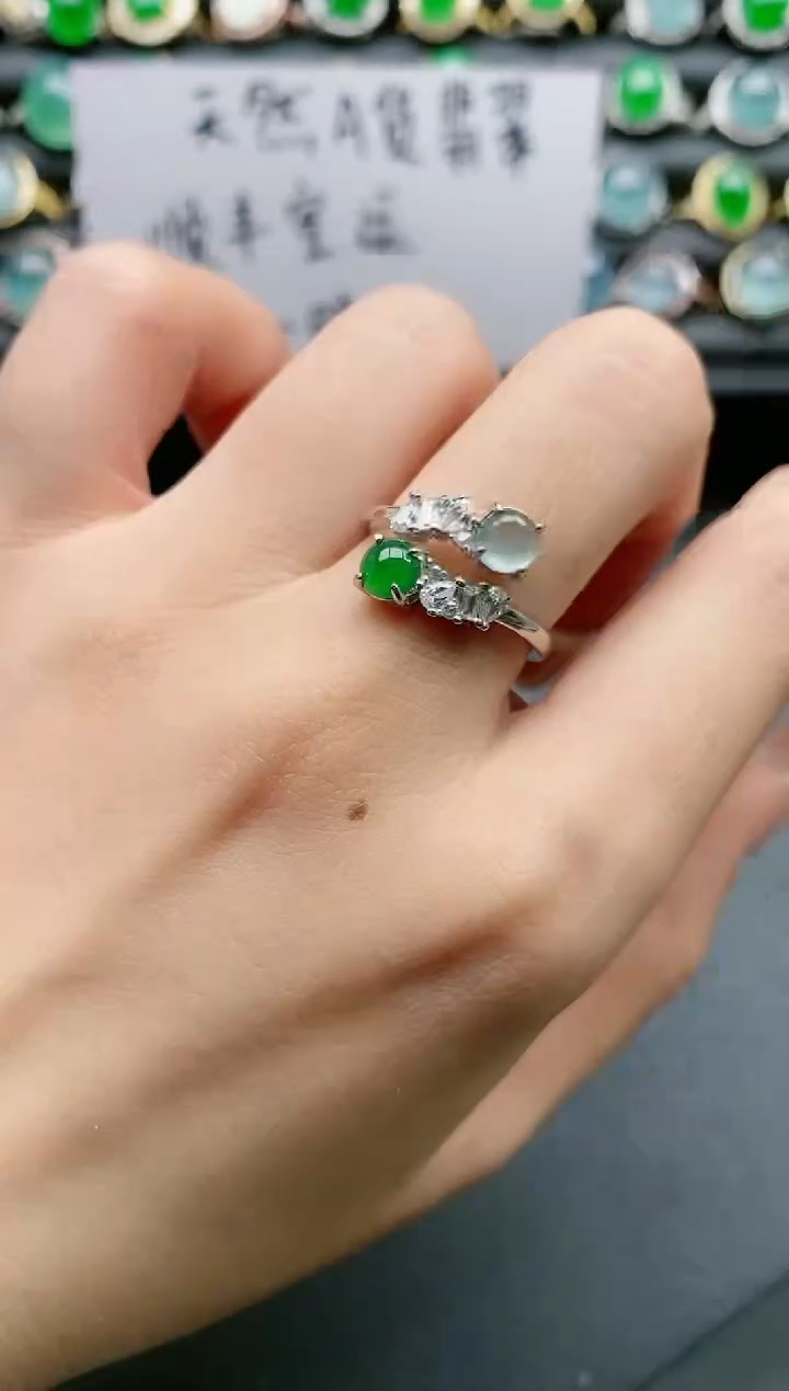 【闪购商品】翡翠戒指银S925镶嵌11111