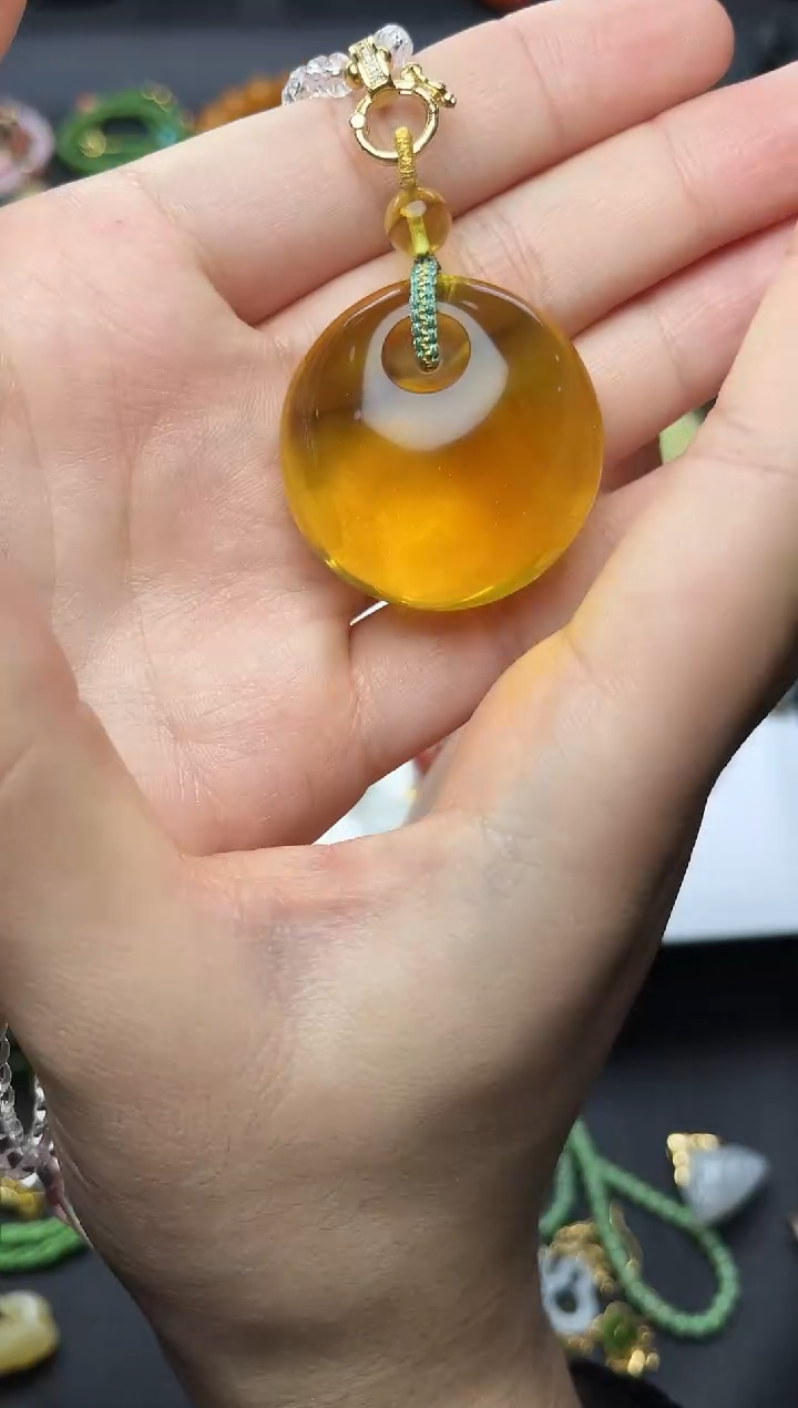 蓝珀颈饰未镶嵌公主扣06