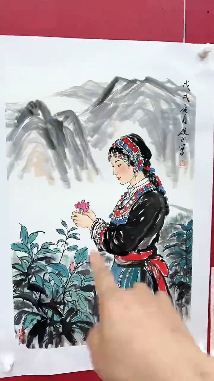 国画刘伟绘画2.7平尺人物