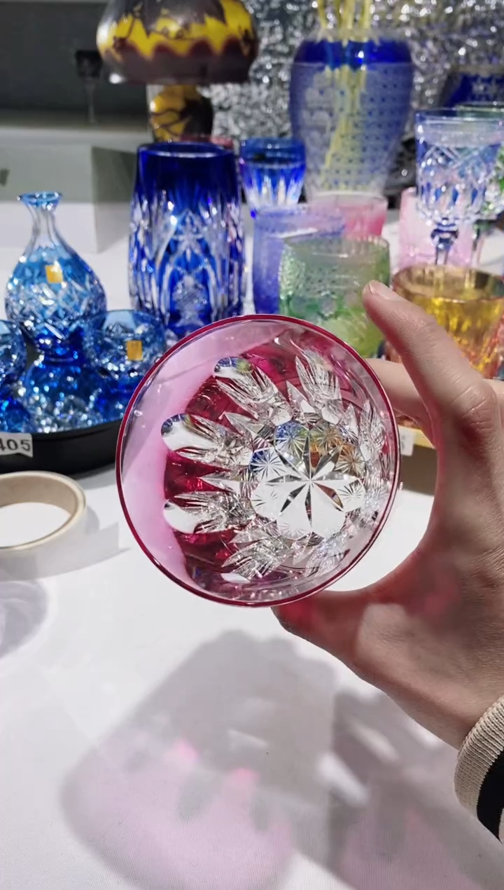 【闪购商品】水晶玻璃无手柄款豪雅佐佐文夫金红