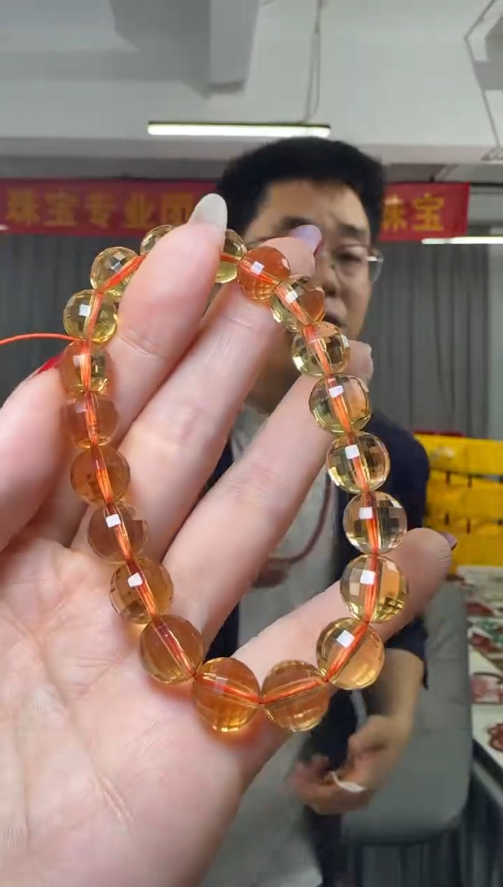 【闪购商品】水晶手串未镶嵌黄水晶单圈手串10mm