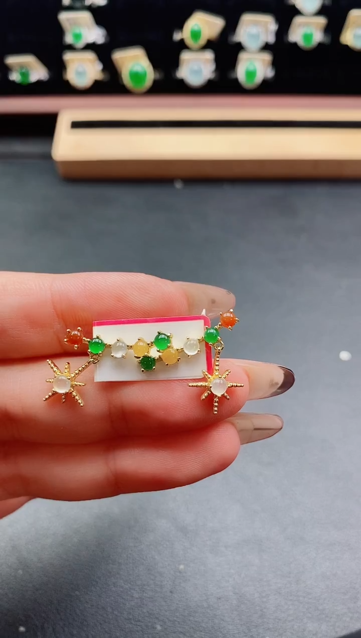 银S925镶嵌戒指翡翠1