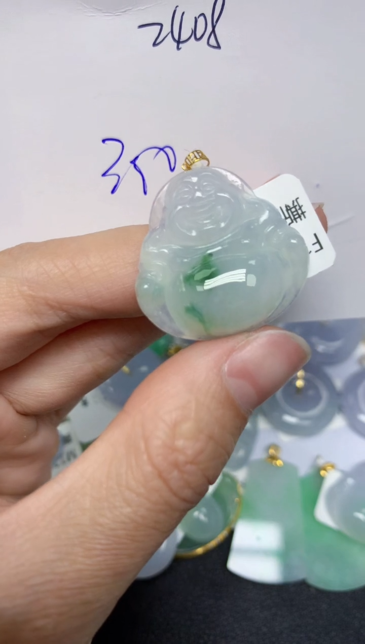 【闪购商品】翡翠颈饰18K金镶嵌 天然翡翠A货