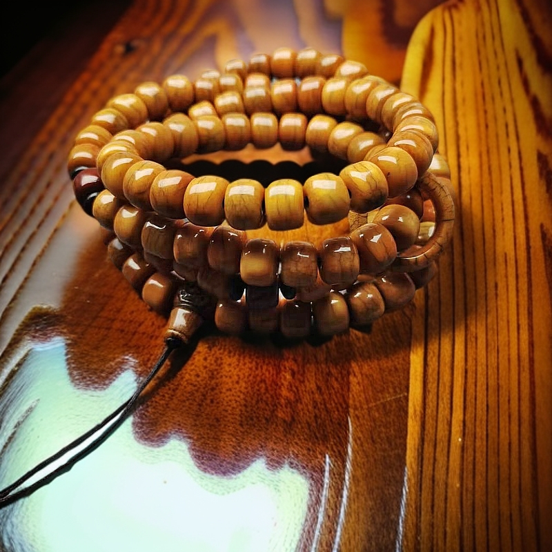 牦牛骨桶珠藏式正品念珠男士脖挂108老型多圈手串佛珠念珠民族风