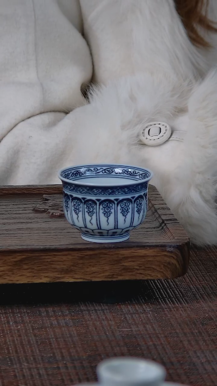 【闪购商品】折葵非器手工手绘宝相莲小炉式杯