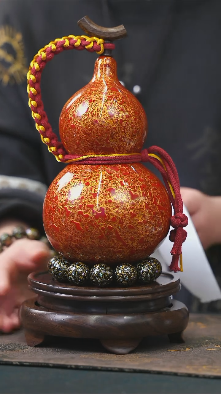 【闪购商品】YC127漆艺酒葫芦不包手串及旋转底座