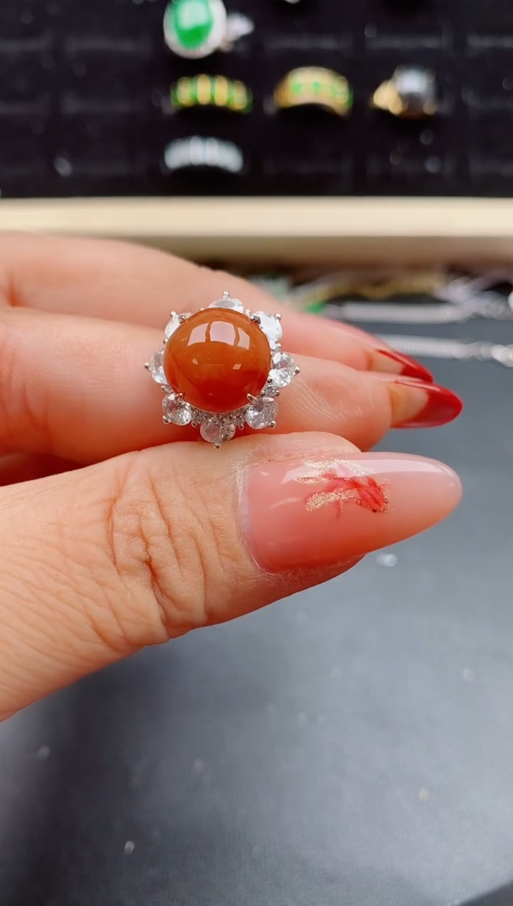 【闪购商品】翡翠戒指银S925镶嵌321312