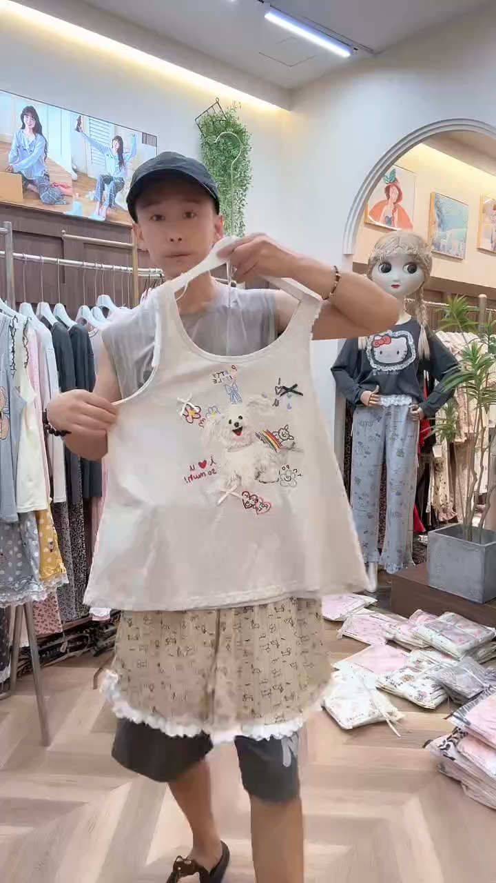 棉小熊吊带短裤XL号120-150斤以下