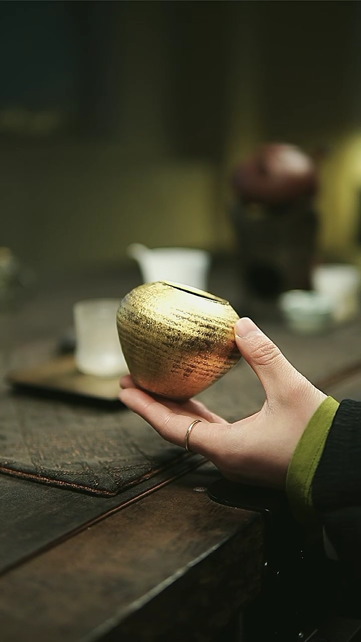 【闪购商品】松风陶泥金建水11111111111