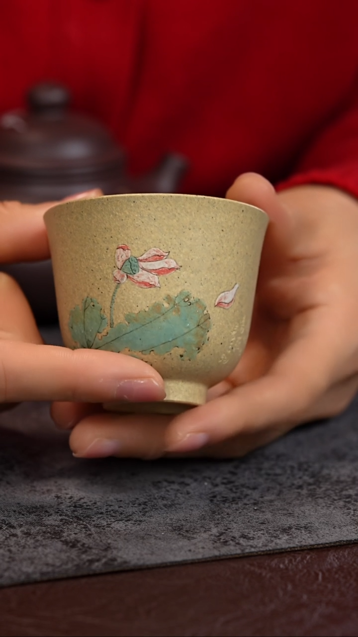 【闪购商品】紫砂茶杯铃铛杯 段泥  荷花