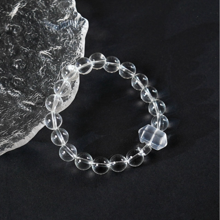 白水晶原矿5A净体单圈手串S64ZC1669