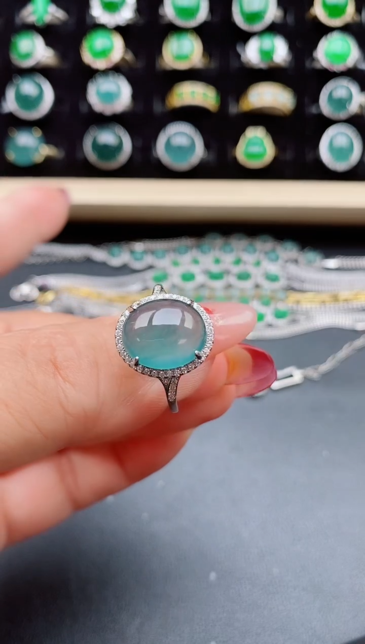 【闪购商品】翡翠戒指银S925镶嵌508805