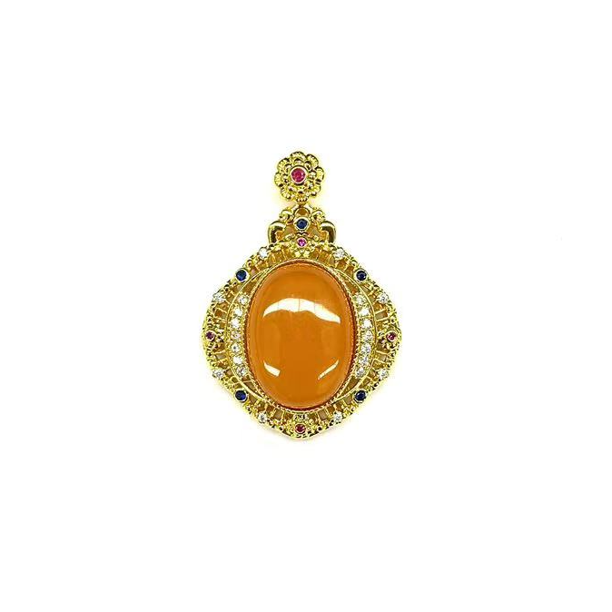 m715-国风设计款镂空蛋面吊坠-赠链-赠礼盒