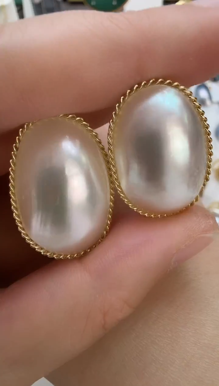 非金属925银无有边白色马贝