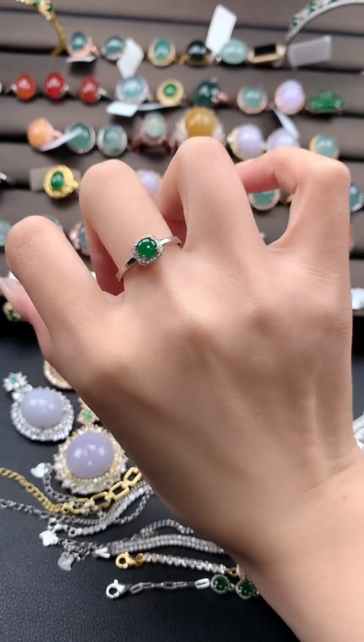 【闪购商品】翡翠戒指银S925镶嵌3213213