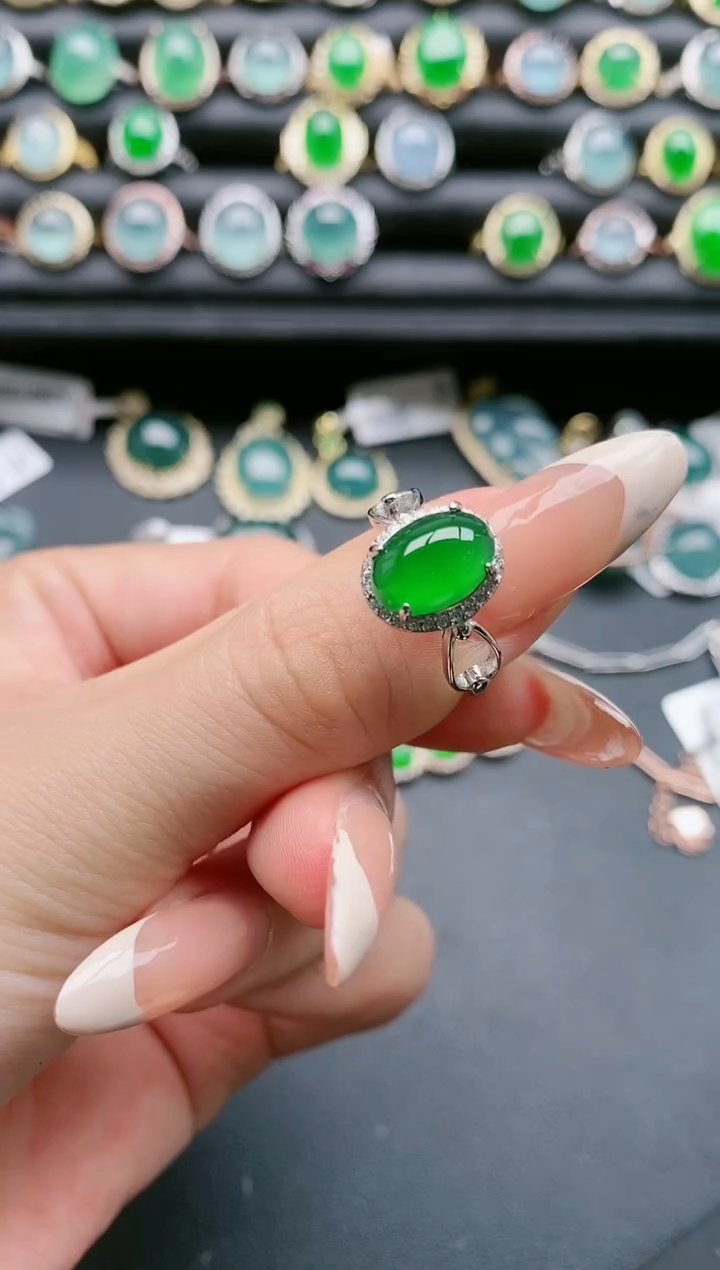 【闪购商品】翡翠戒指银S925镶嵌11111