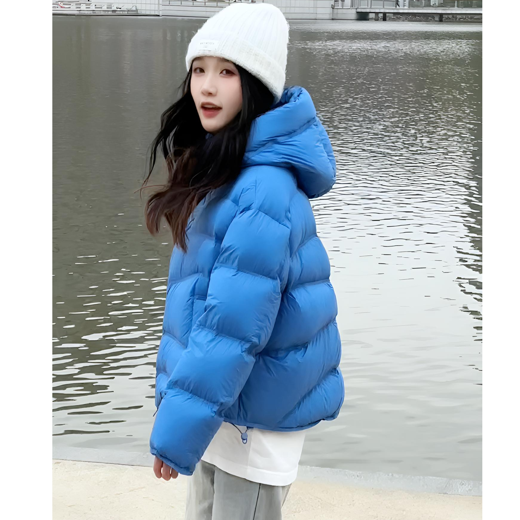 波浪95白鹅绒女装羽绒服加厚保暖冬季韩版