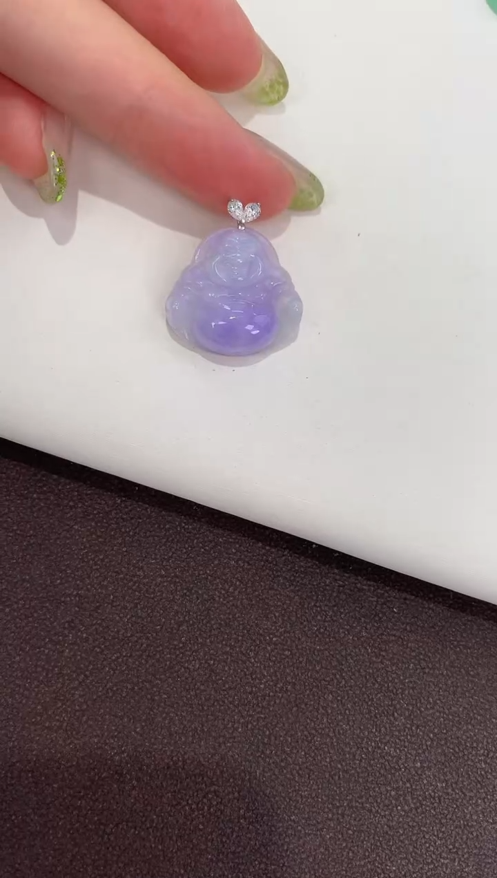 吊坠(赠链)18K金镶嵌翡翠天然缅甸a货翡翠