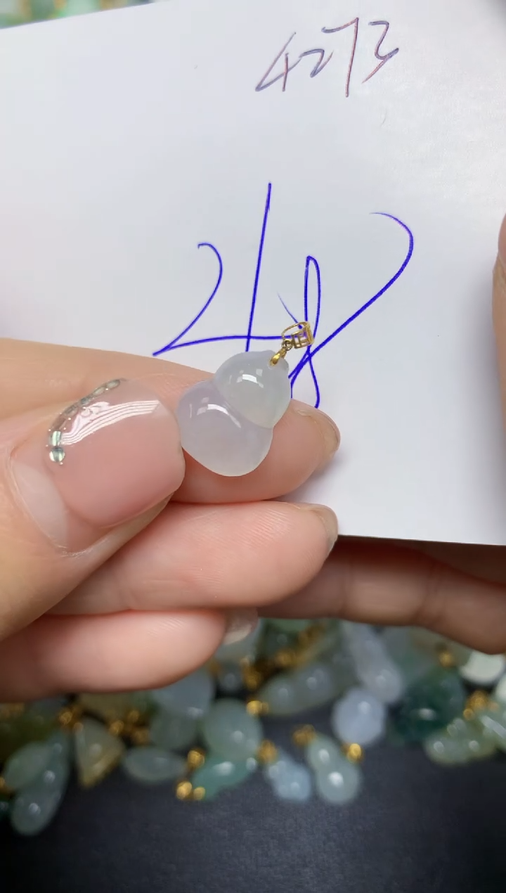 【闪购商品】翡翠挂件18K金镶嵌 天然翡翠A货