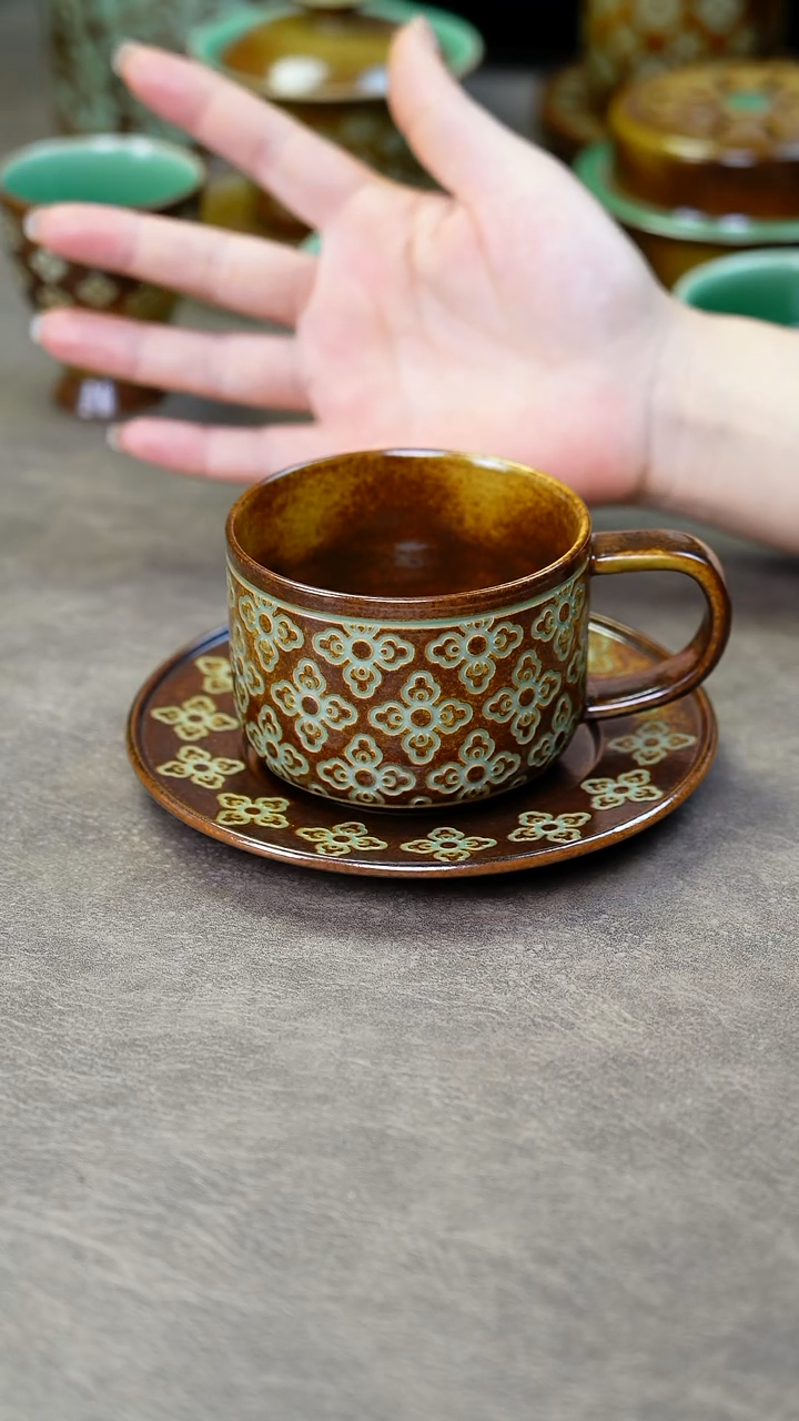 【闪购商品】龙泉青瓷宝相咖啡杯