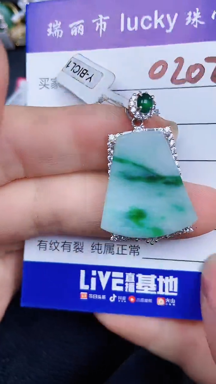 颈饰银S925镶嵌翡翠0202