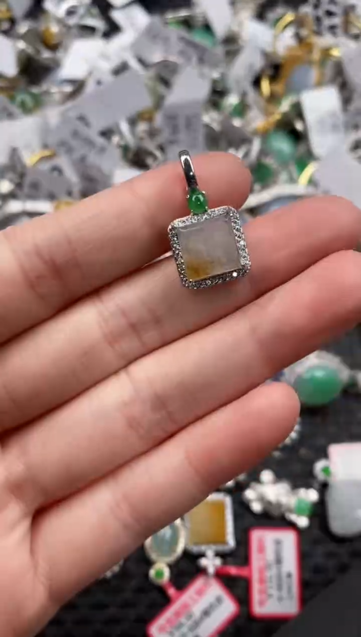 银S925镶嵌戒指翡翠11                7