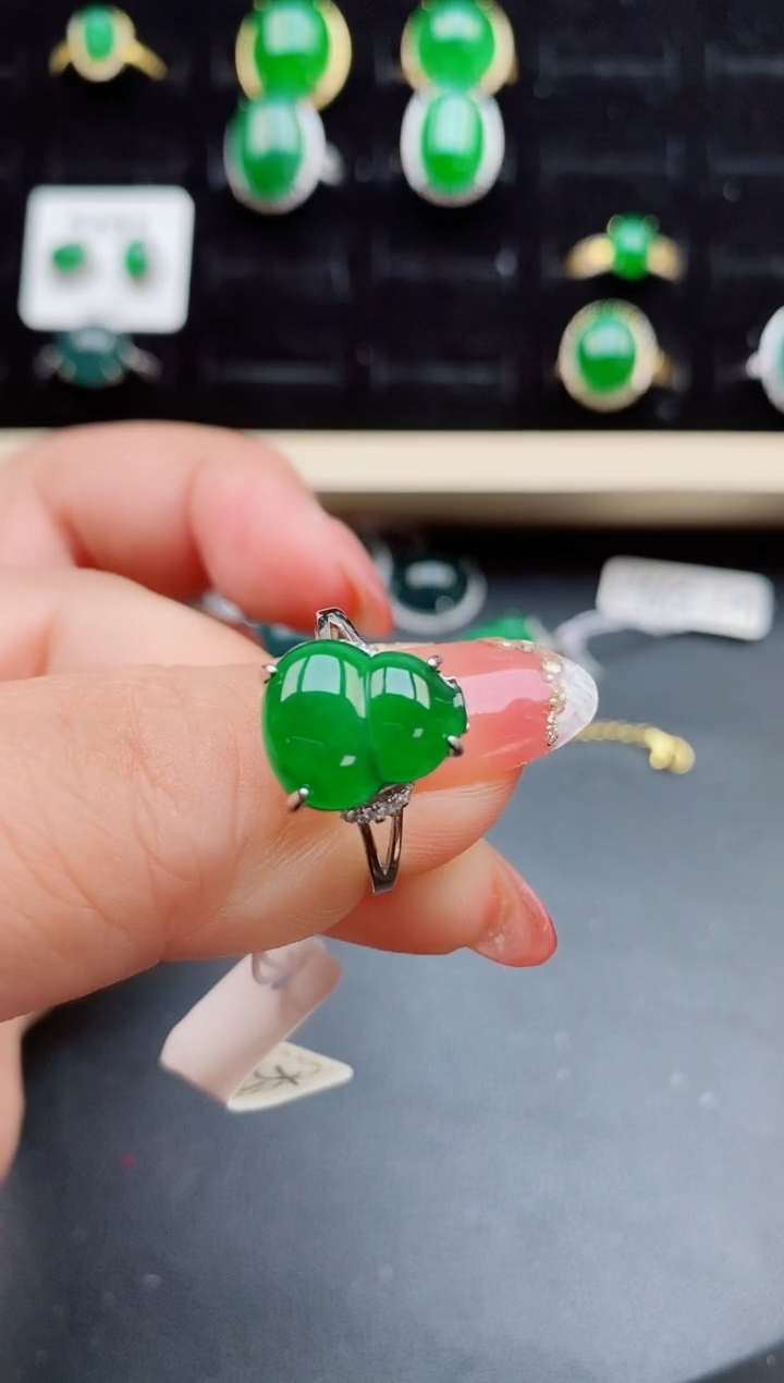【闪购商品】翡翠戒指银S925镶嵌1221