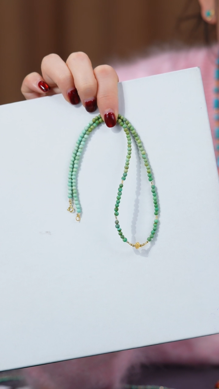 【闪购商品】绿松石项链18K金镶嵌1