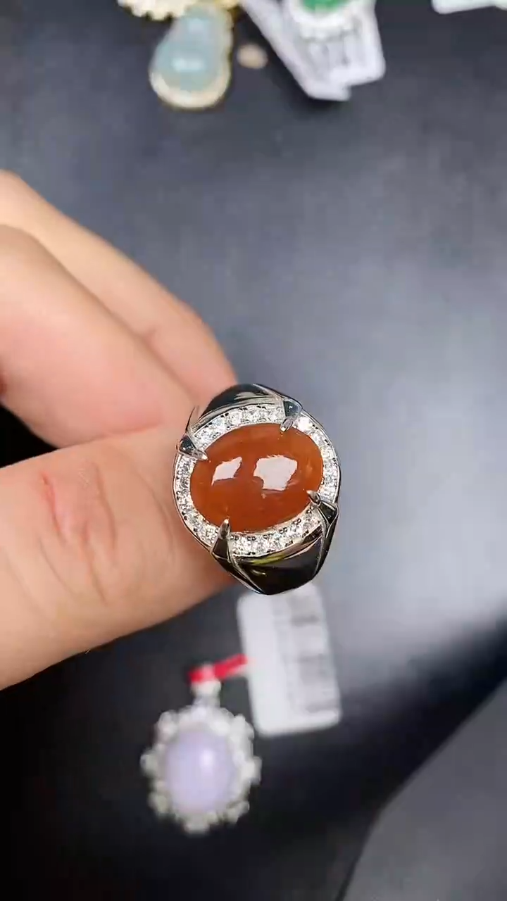 银S925镶嵌戒指翡翠1410